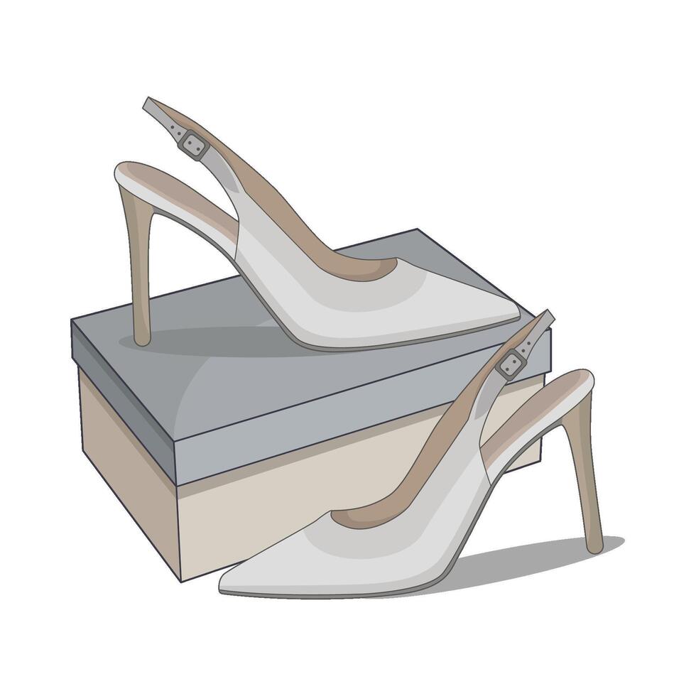 illustration of high heels box vector