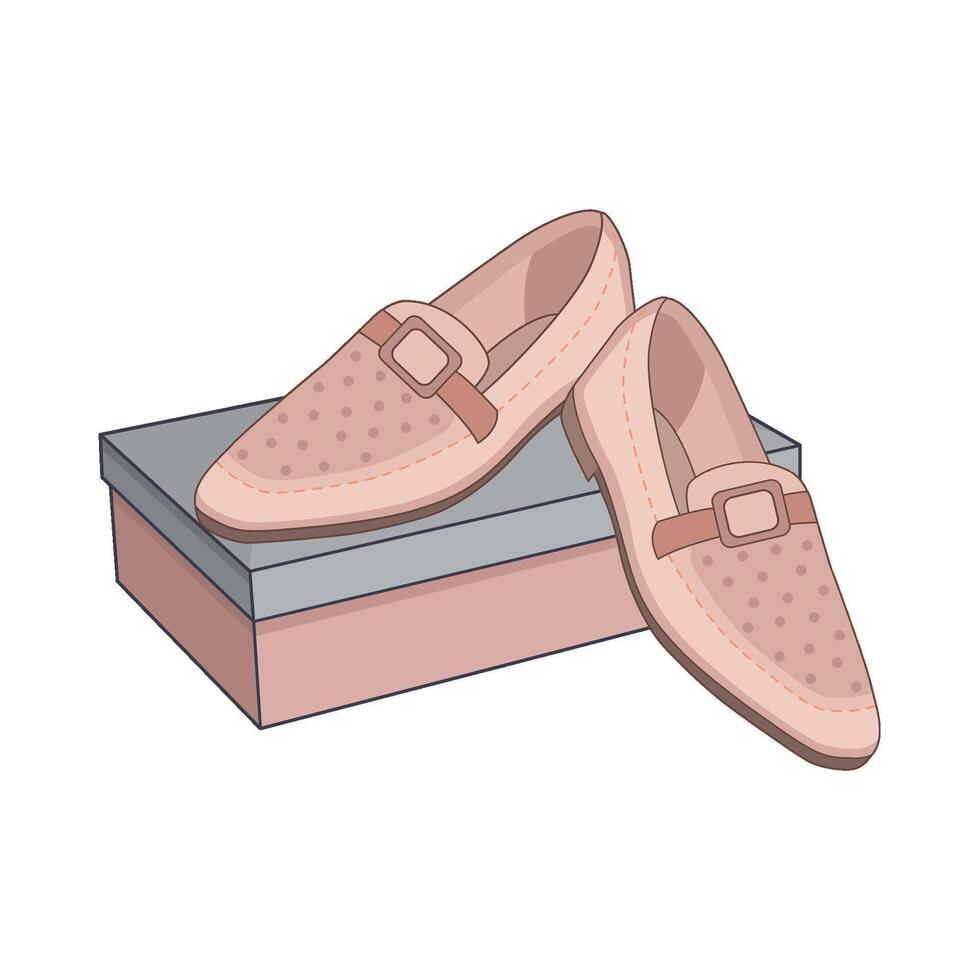 illustration of shoes box vector