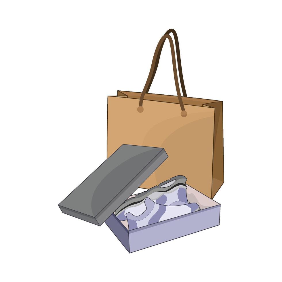 illustration of shopping bag with shoes vector