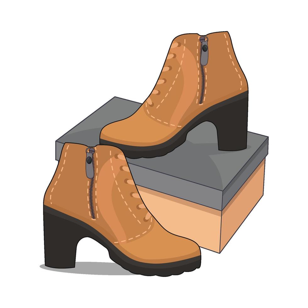 ilustración de Zapatos caja vector