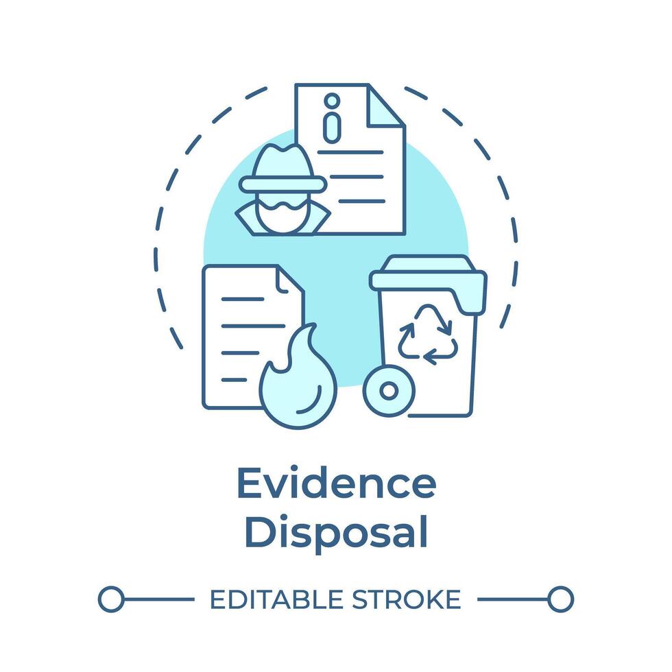 Evidence disposal soft blue concept icon. Document dispose, data management. Privacy protection. Round shape line illustration. Abstract idea. Graphic design. Easy to use in infographic, presentation vector