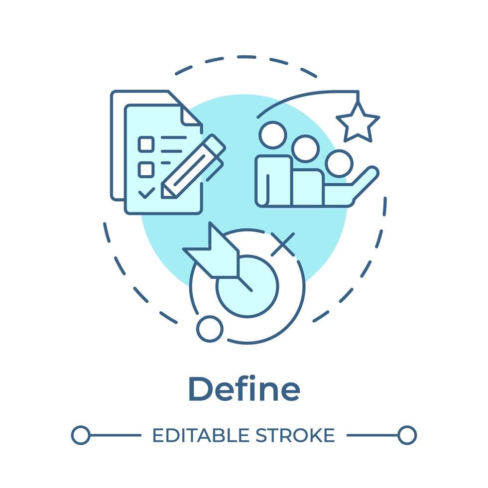 Sigma define soft blue concept icon. Quality management. Customer service, user experience. Round shape line illustration. Abstract idea. Graphic design. Easy to use in infographic, article vector