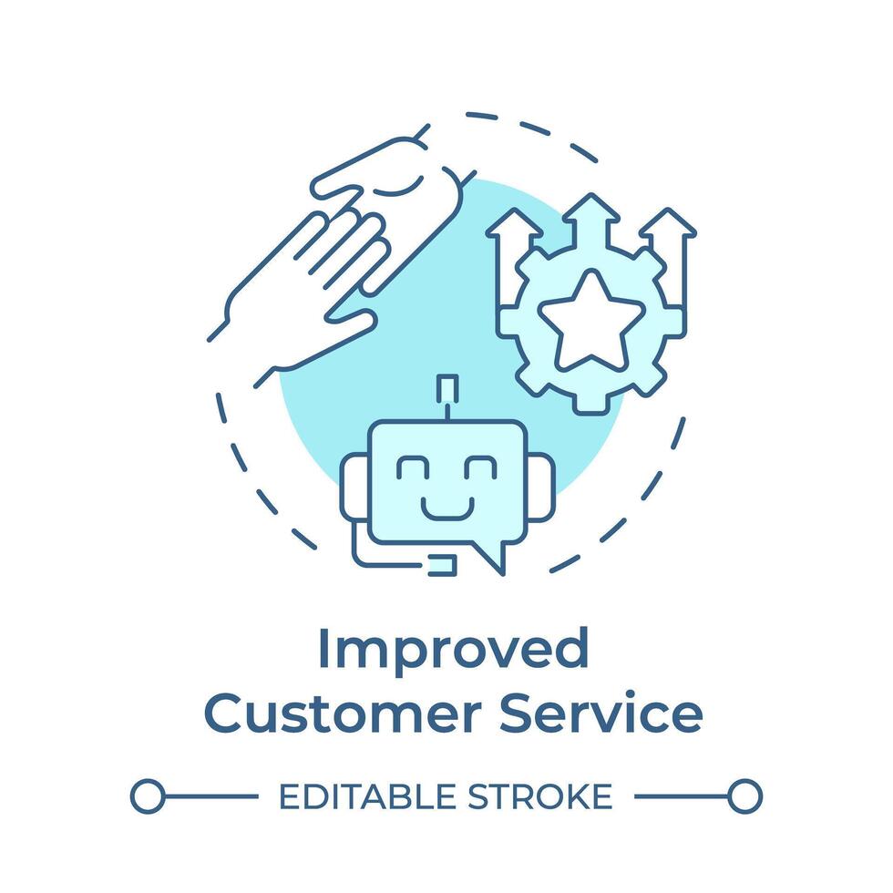 Improved customer service soft blue concept icon. Business intelligence, behavior analysis. Round shape line illustration. Abstract idea. Graphic design. Easy to use in infographic, presentation vector