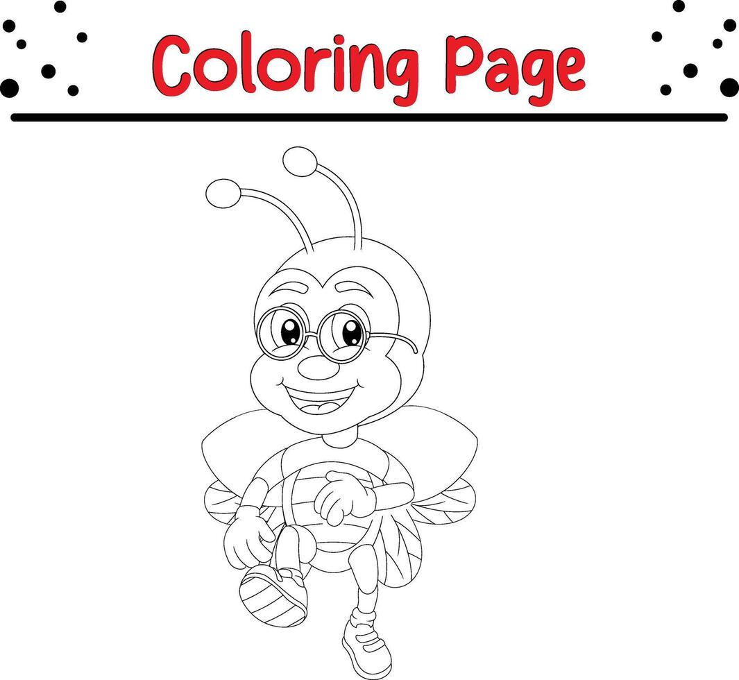 Cute Cockroach coloring page. Bugs and insect coloring book for children vector