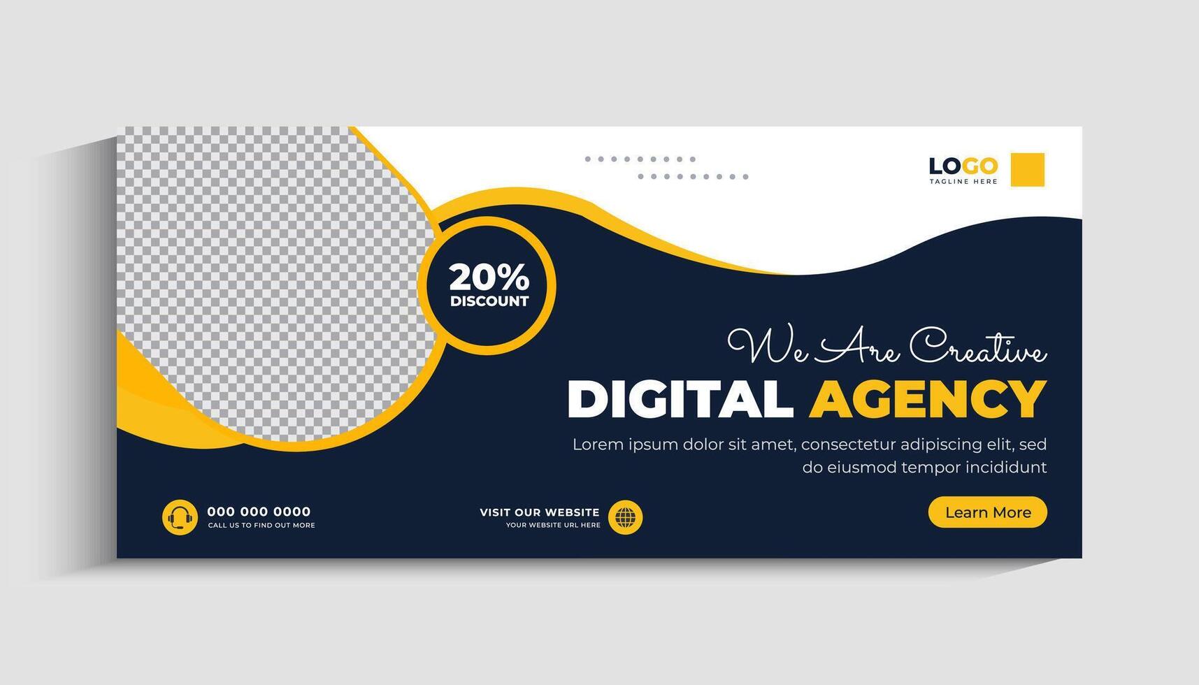 Digital Marketing Agency Social Media Cover and Web Banner Template vector