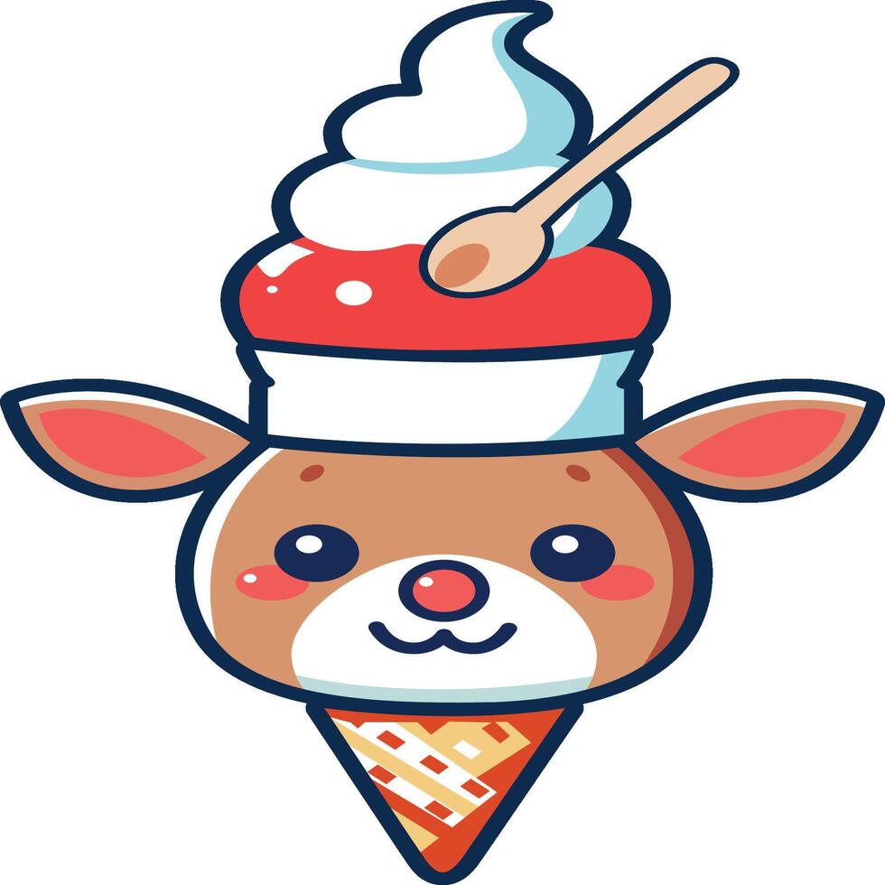 Reindeer Ice Cream vector