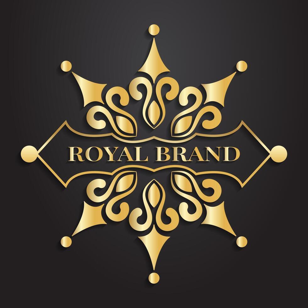 golden ornamental logo, luxury style vector