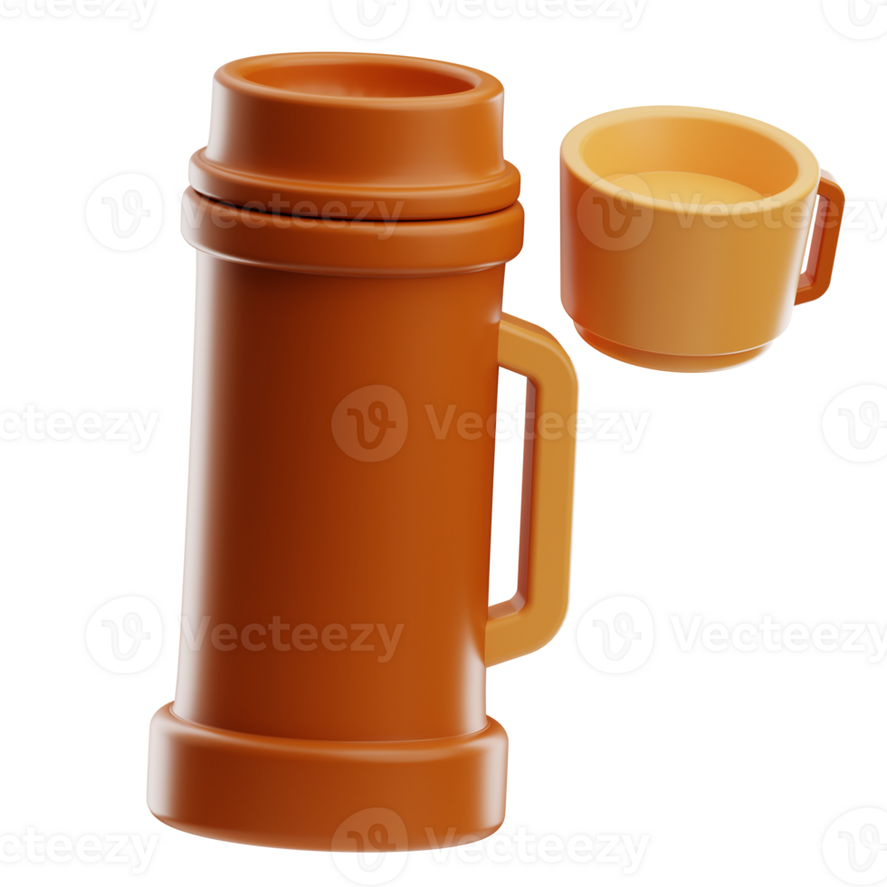 Thermos camping illustration 3d png