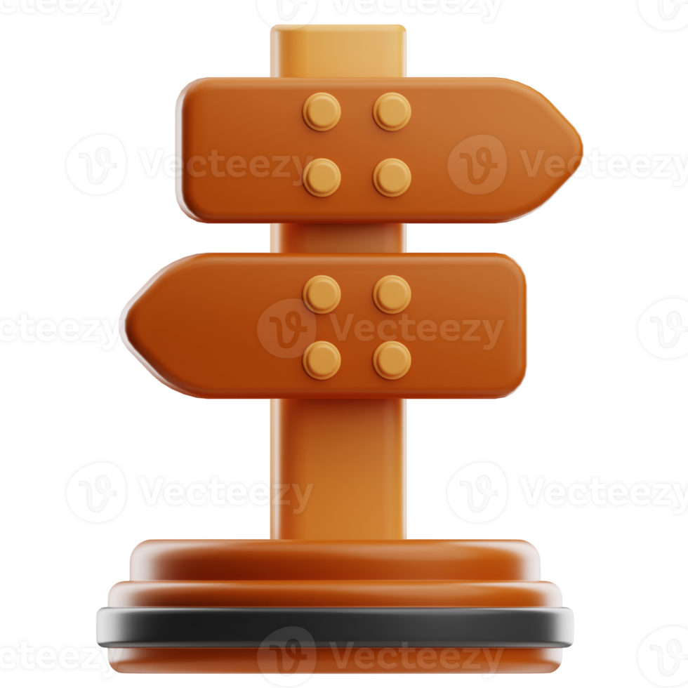 Direction Board camping illustration 3d png