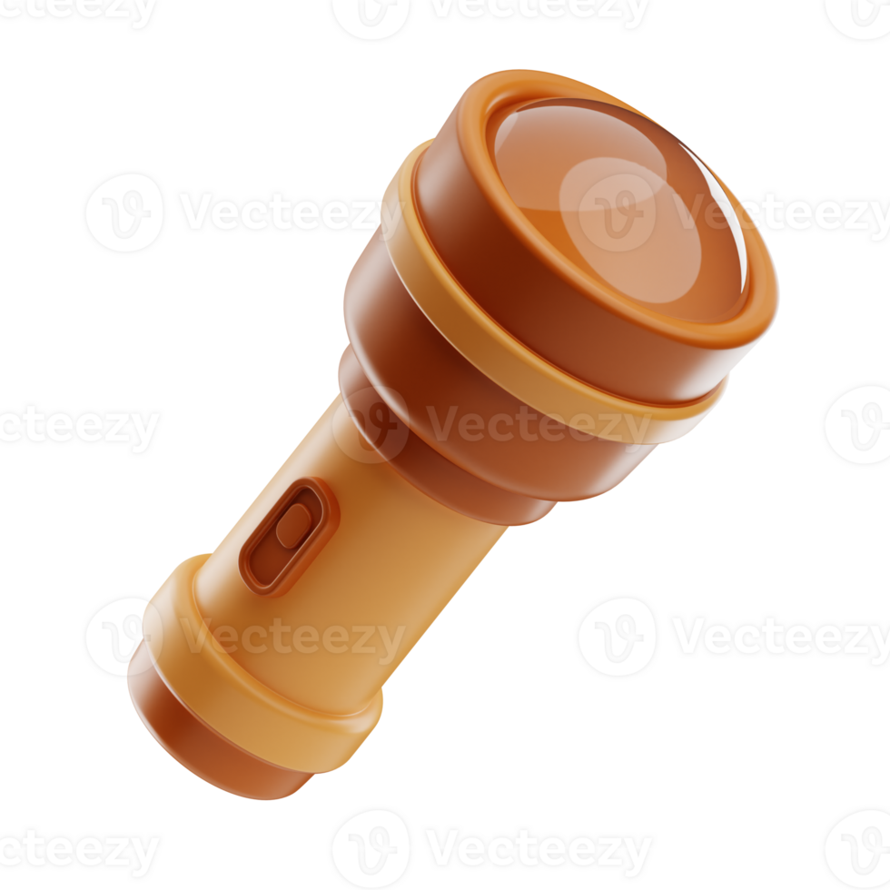 Flashlight camping illustration 3d png