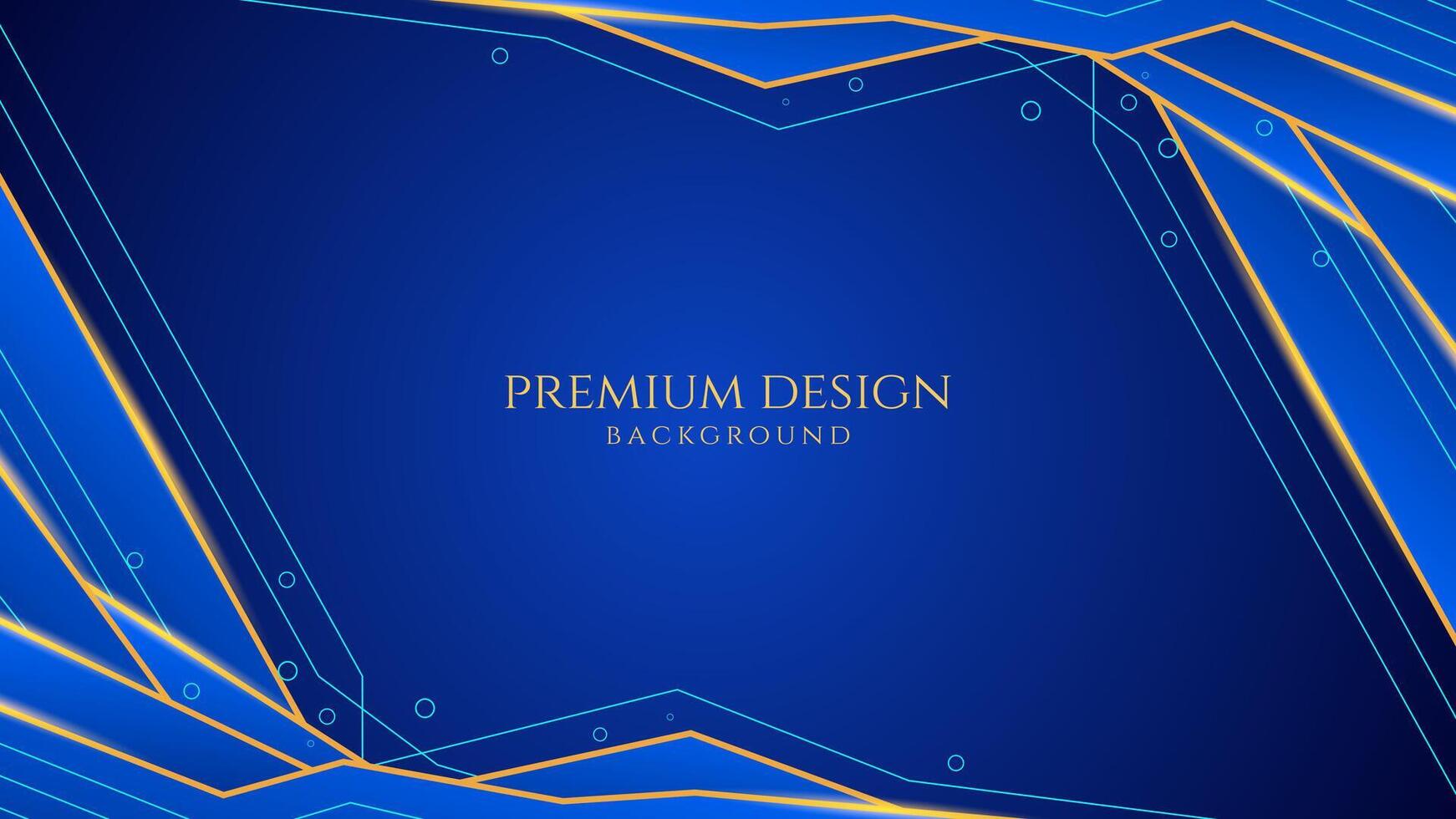 Dark blue luxury premium technology background with shining gold line waves, suitable for banners, wallpapers, brochures and posters. illustration vector