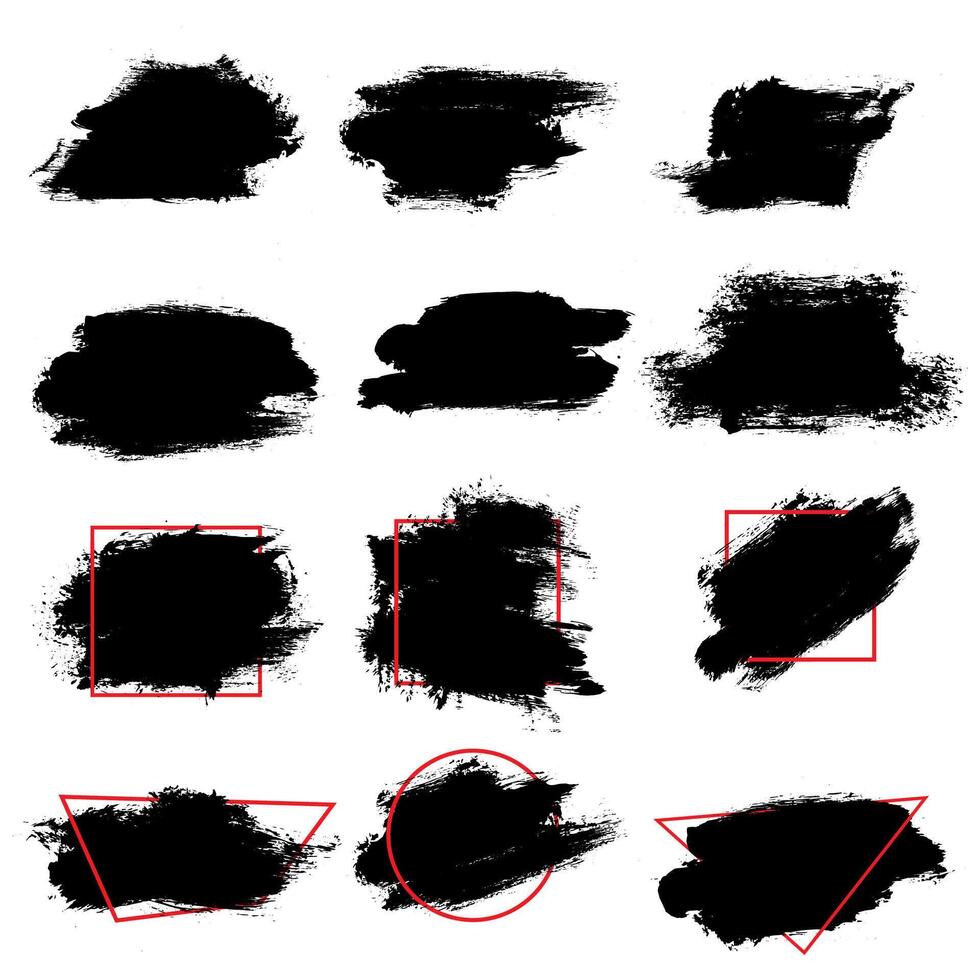Grunge brush stroke, text boxes for banner design. vector