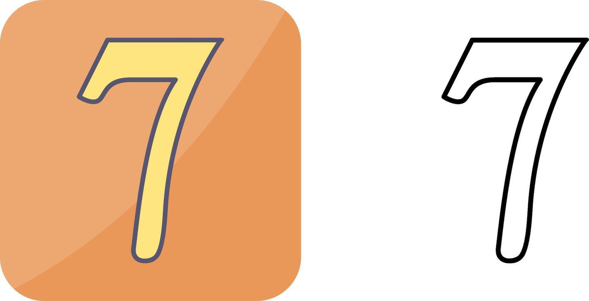 Number Seven Icon Design vector