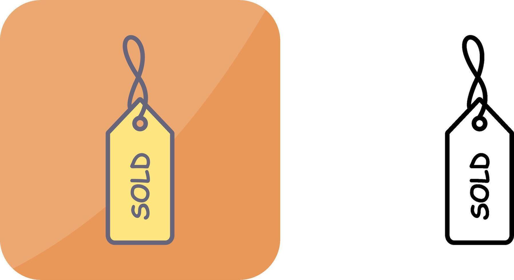 Unique Sold Tag Icon Design vector