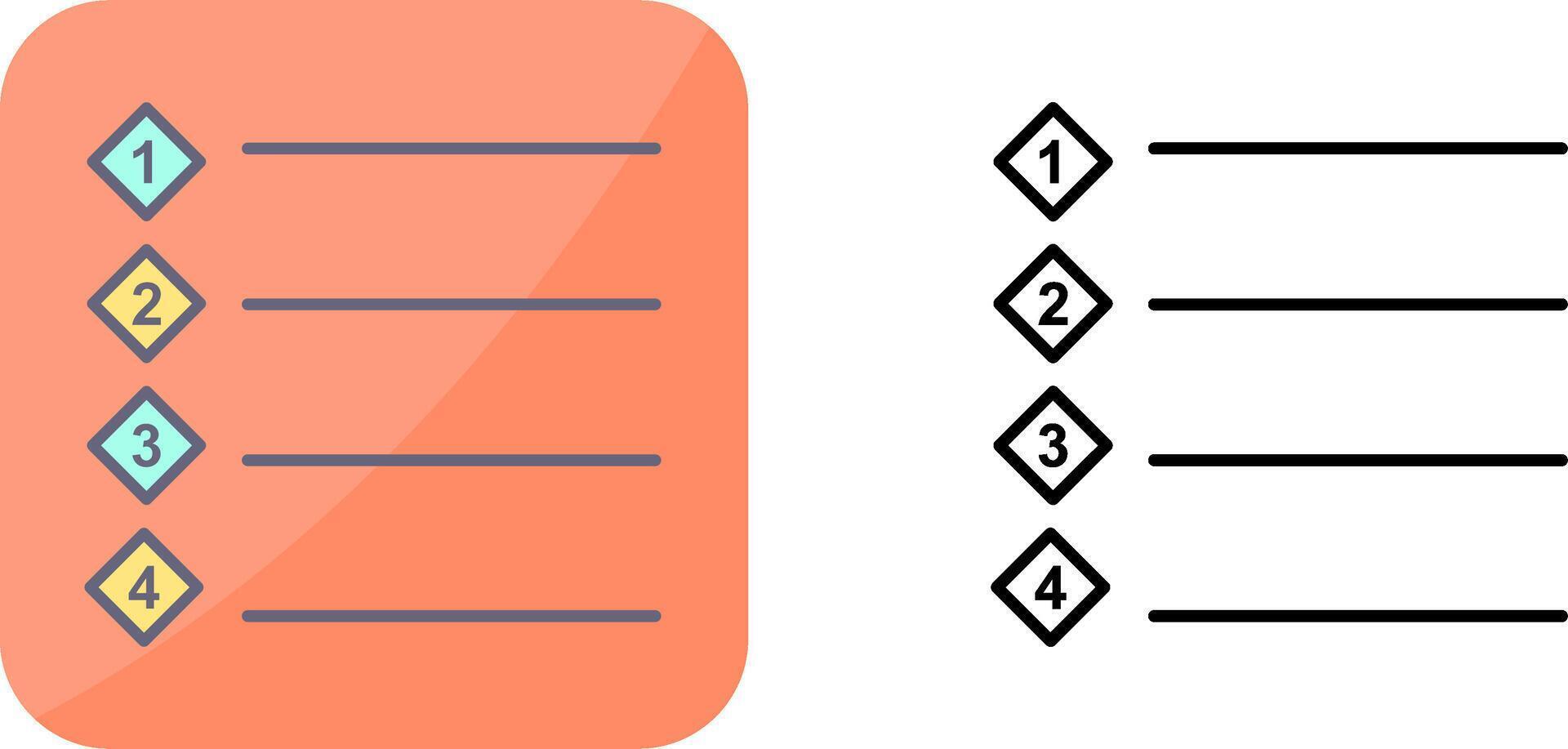 Unique Numbered list Icon Design vector