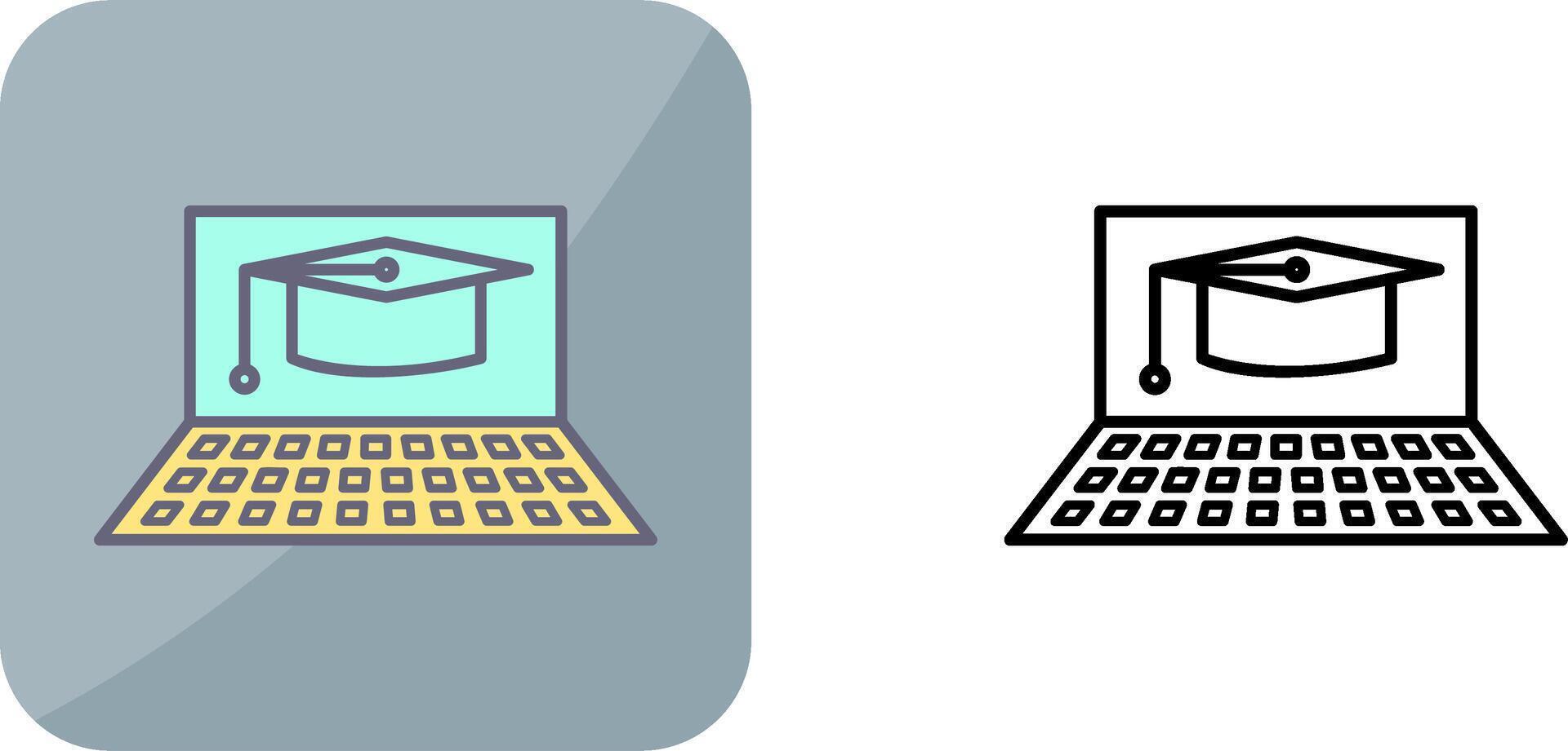 Unique Online Graduation Icon Design vector