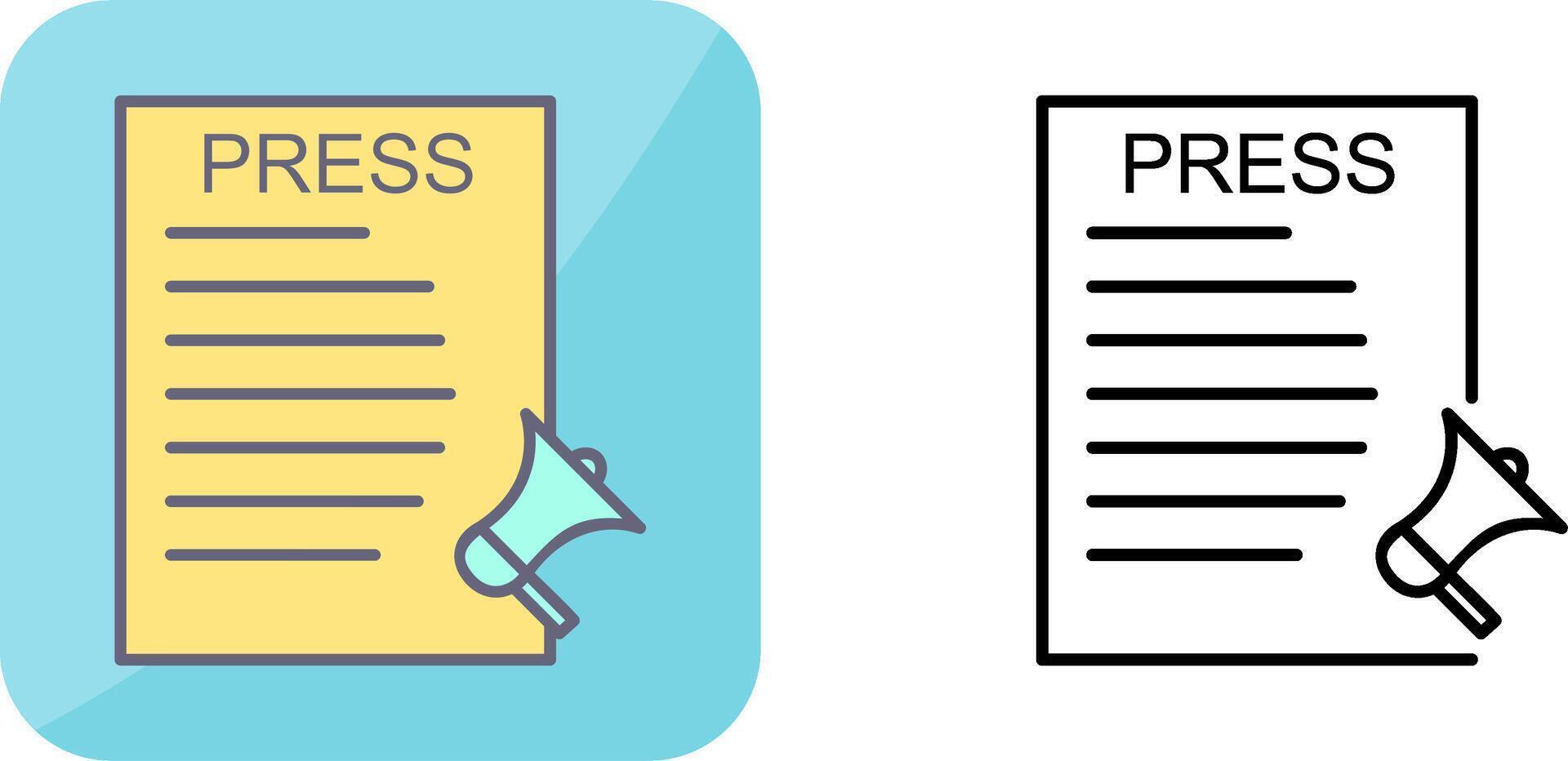 Unique Press Releases Icon Design vector