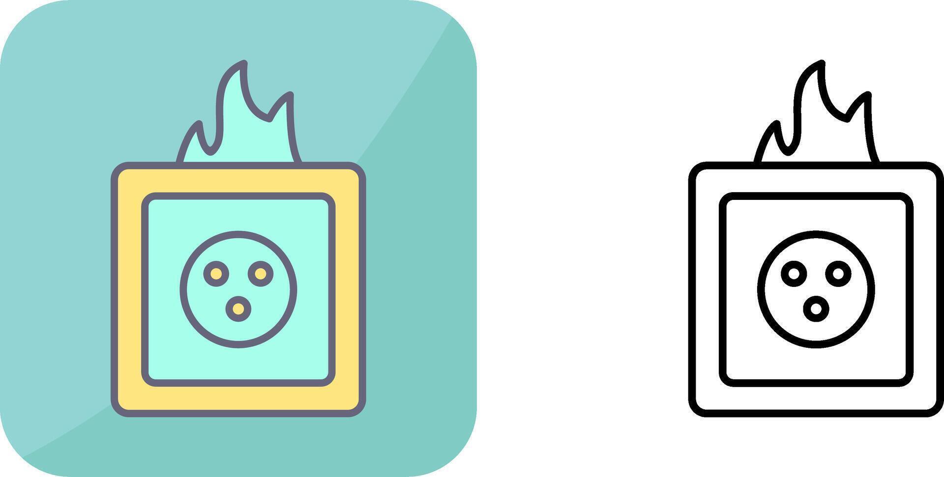 Unique Fire in Socket Icon Design vector