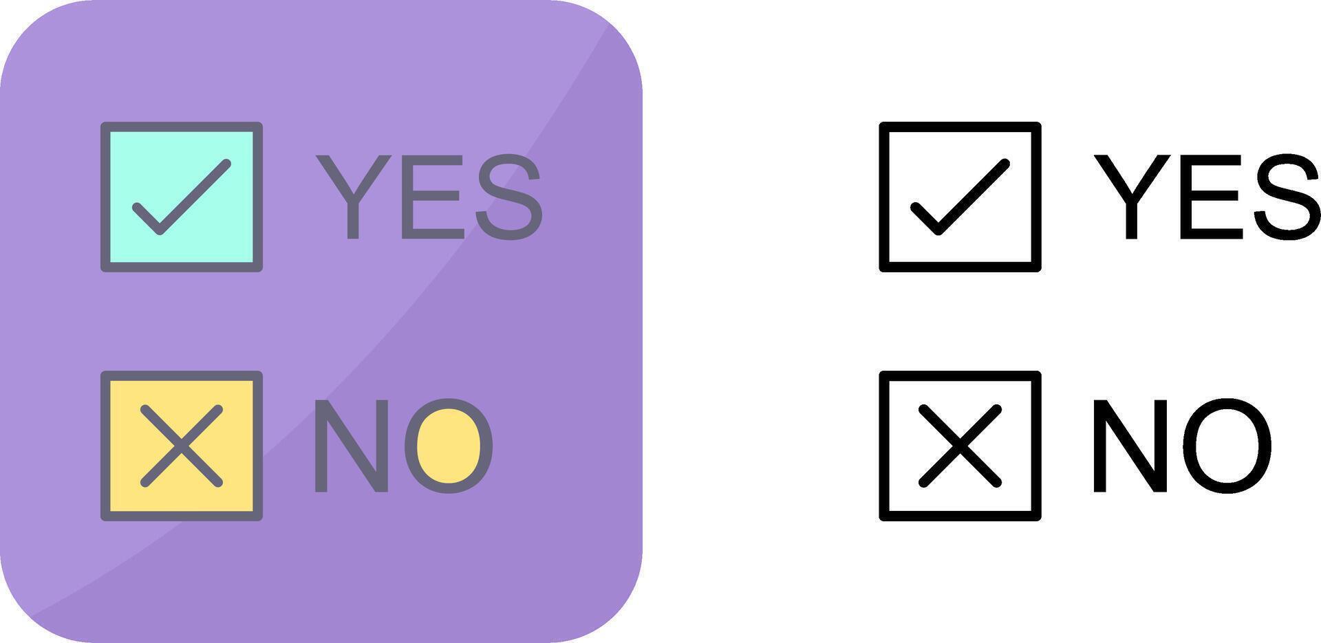 Yes No Option Icon Design vector