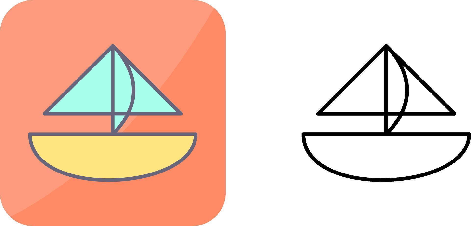Small Yacht Icon Design vector