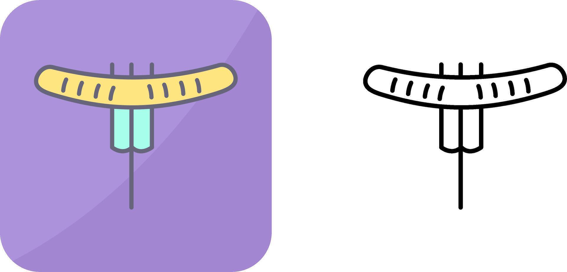 Sausage on Fork Icon Design vector
