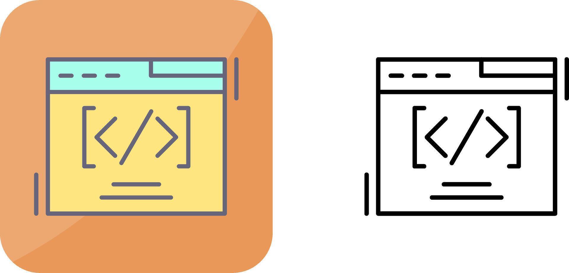 Web Coding Icon Design vector
