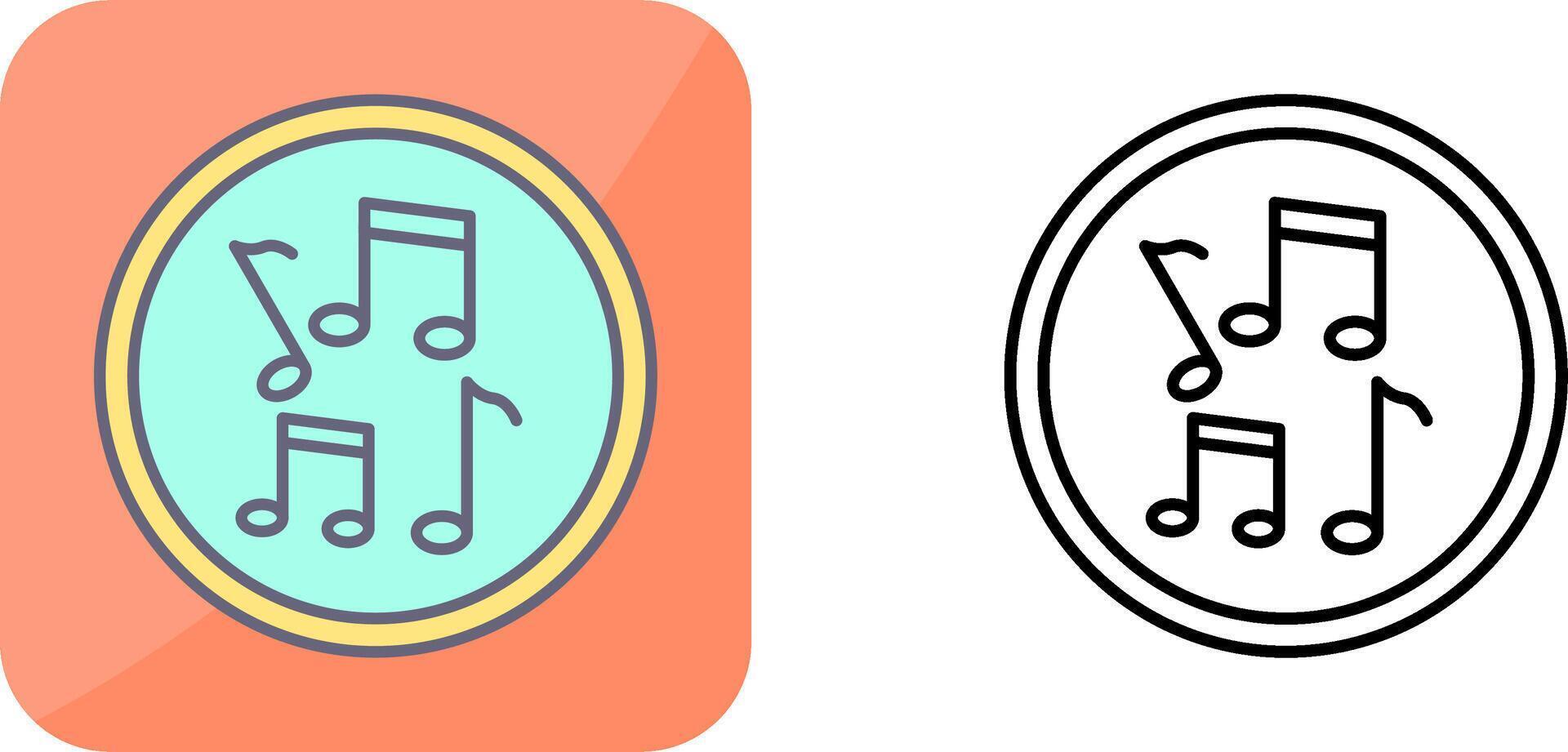 Musical Notes Icon Design vector