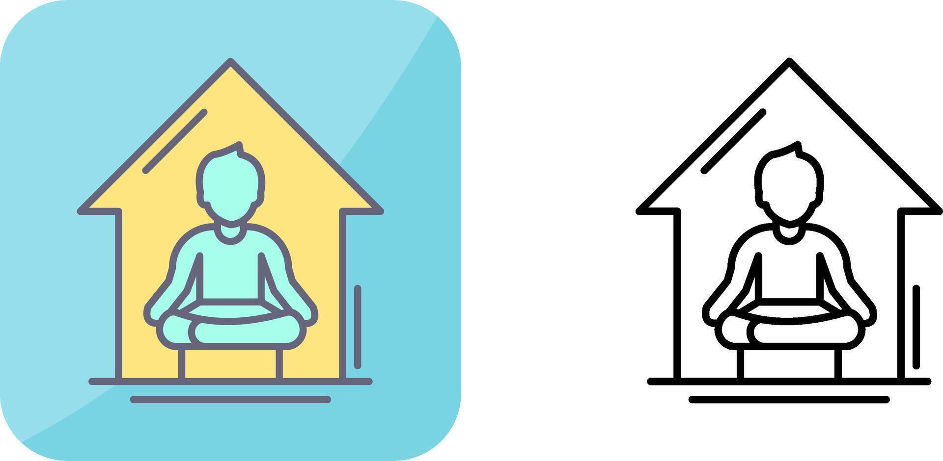 Yoga At home Icon Design vector