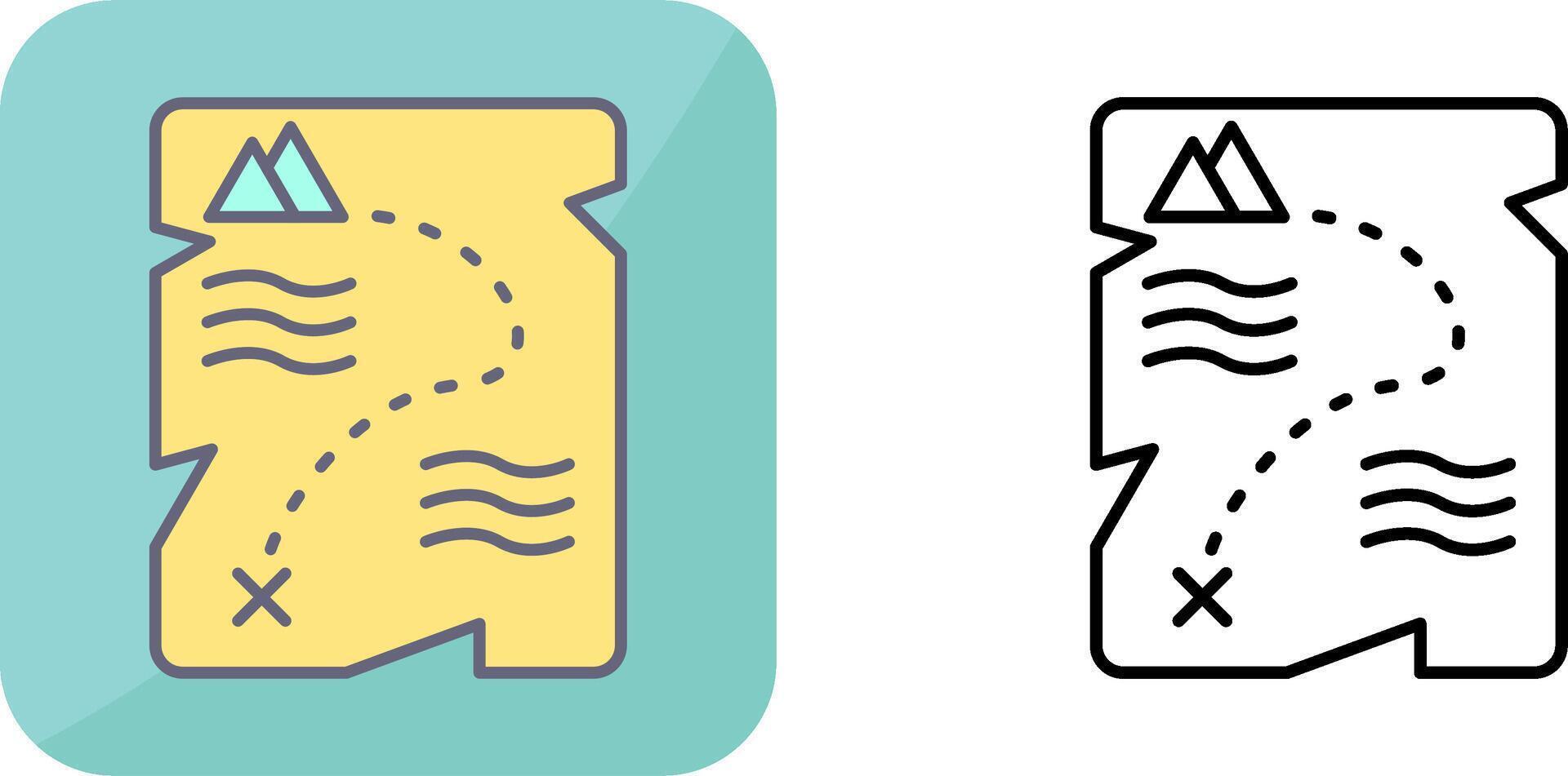 Treasure Map Icon Design vector