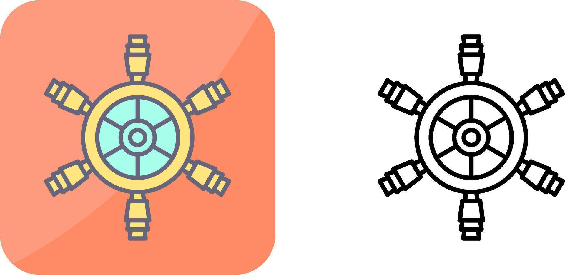 Ship Wheel Icon Design vector