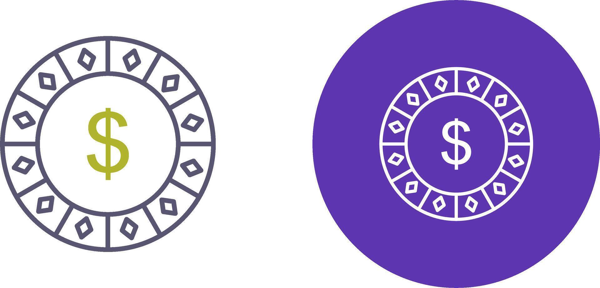 Dollar Chip Icon Design vector