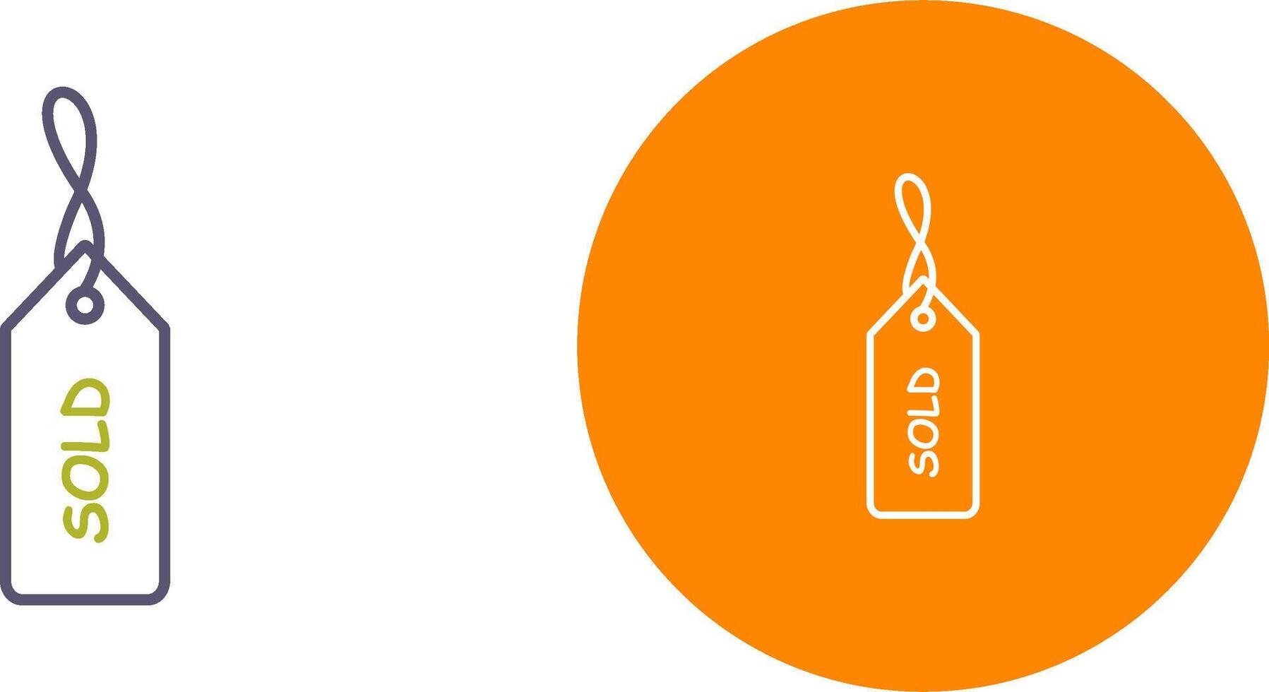 Unique Sold Tag Icon Design vector