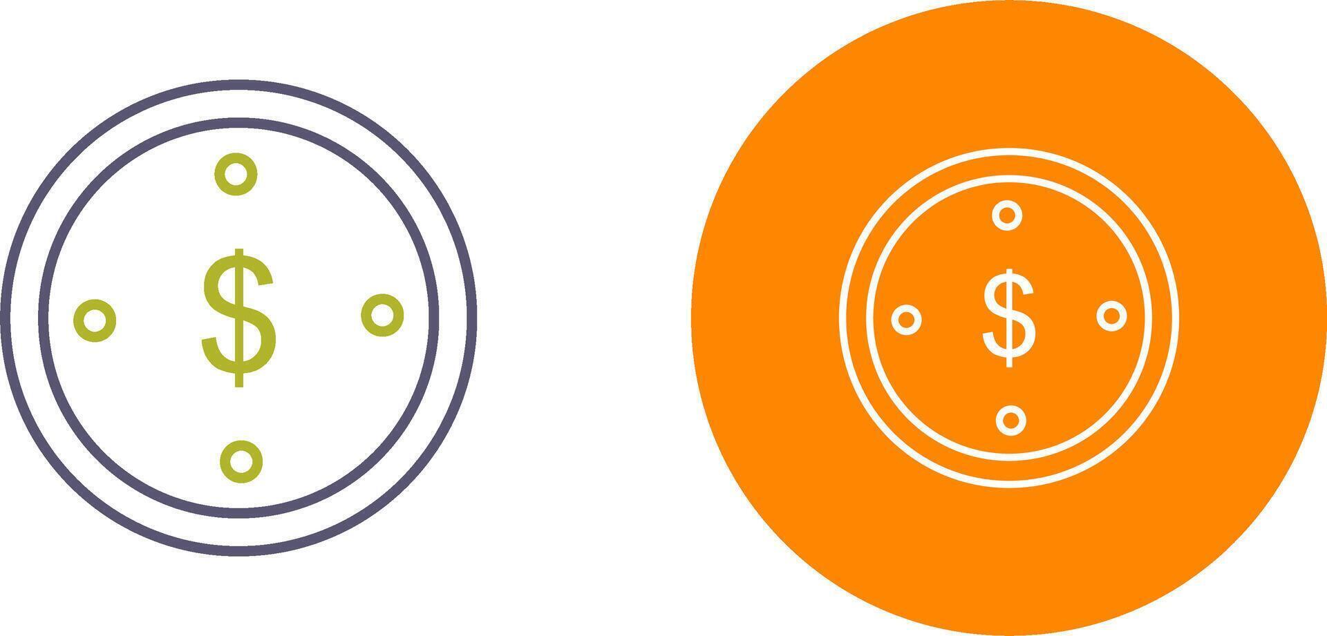 Dollar Coin Icon Design vector