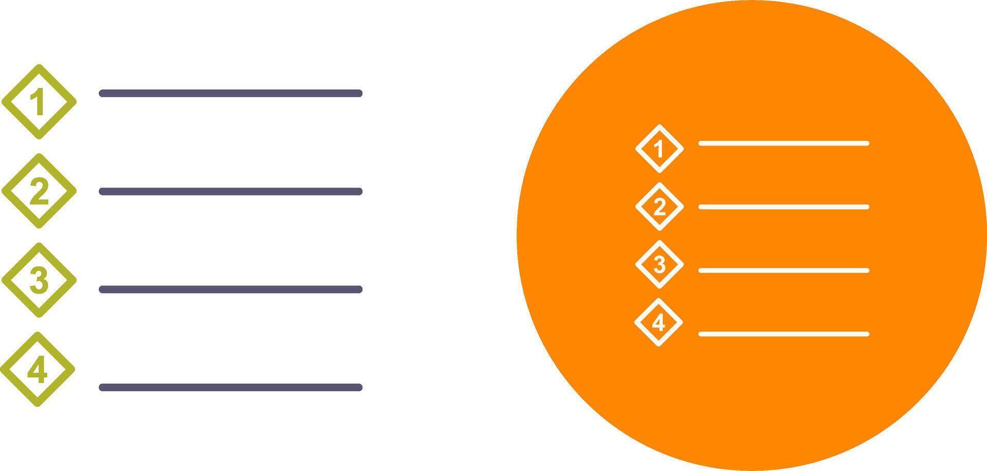 Unique Numbered list Icon Design vector