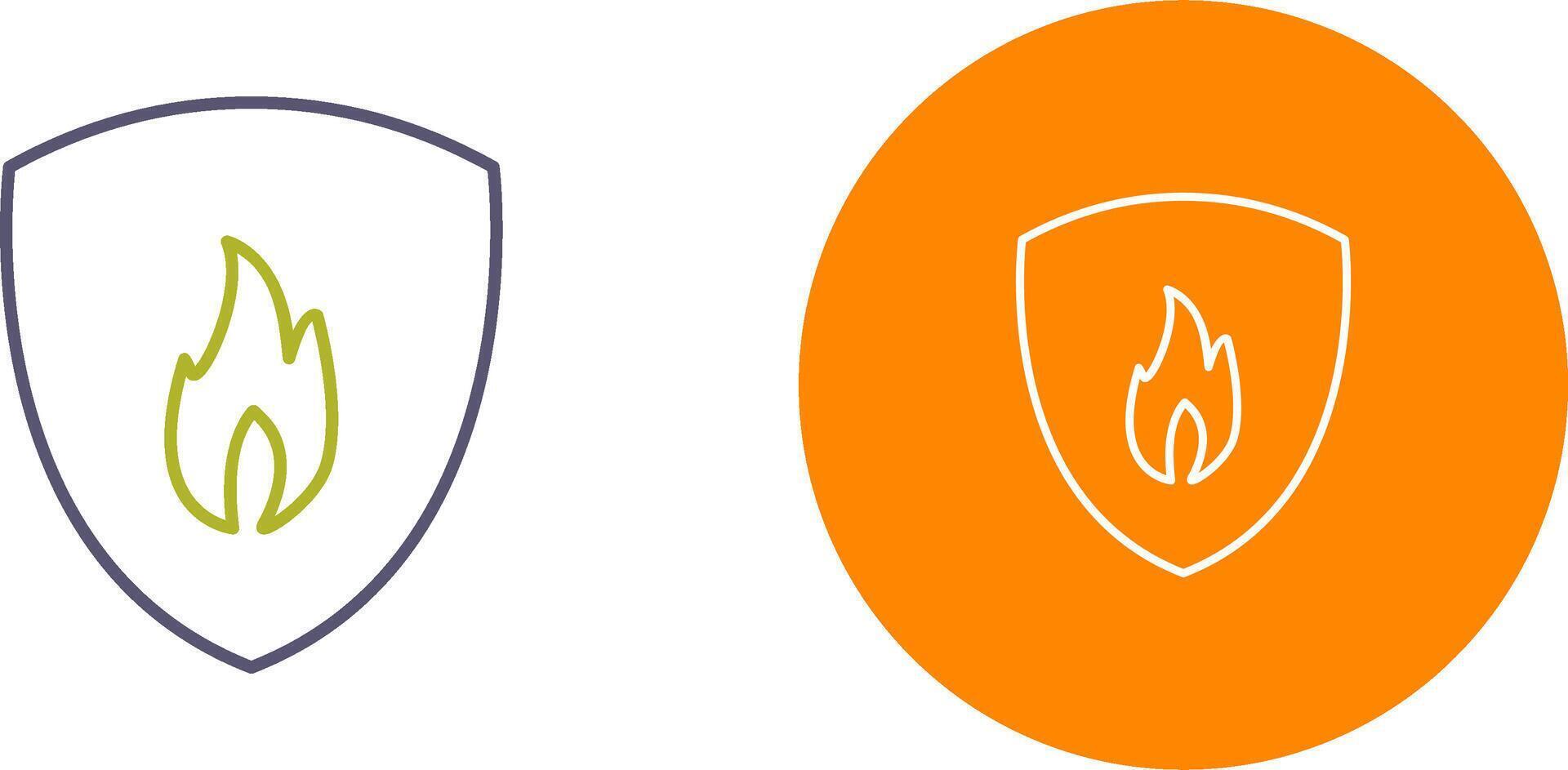 Unique Fire Shield Icon Design vector