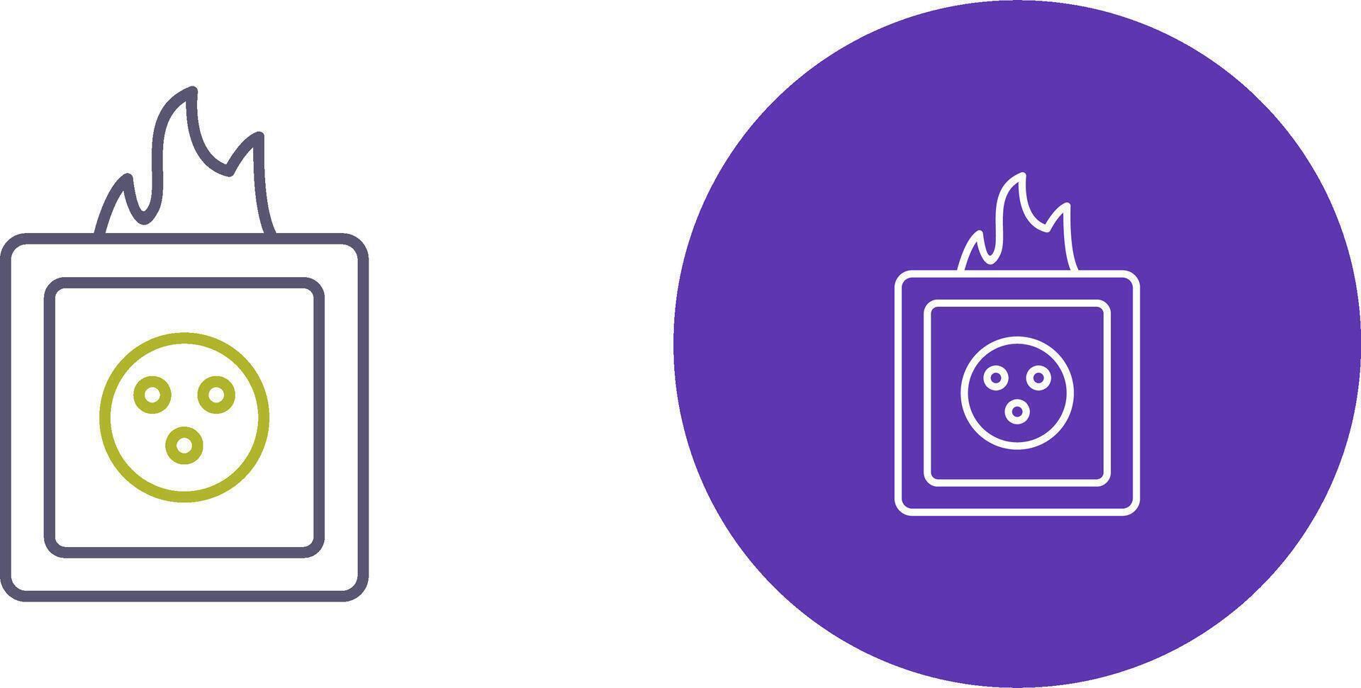 Unique Fire in Socket Icon Design vector