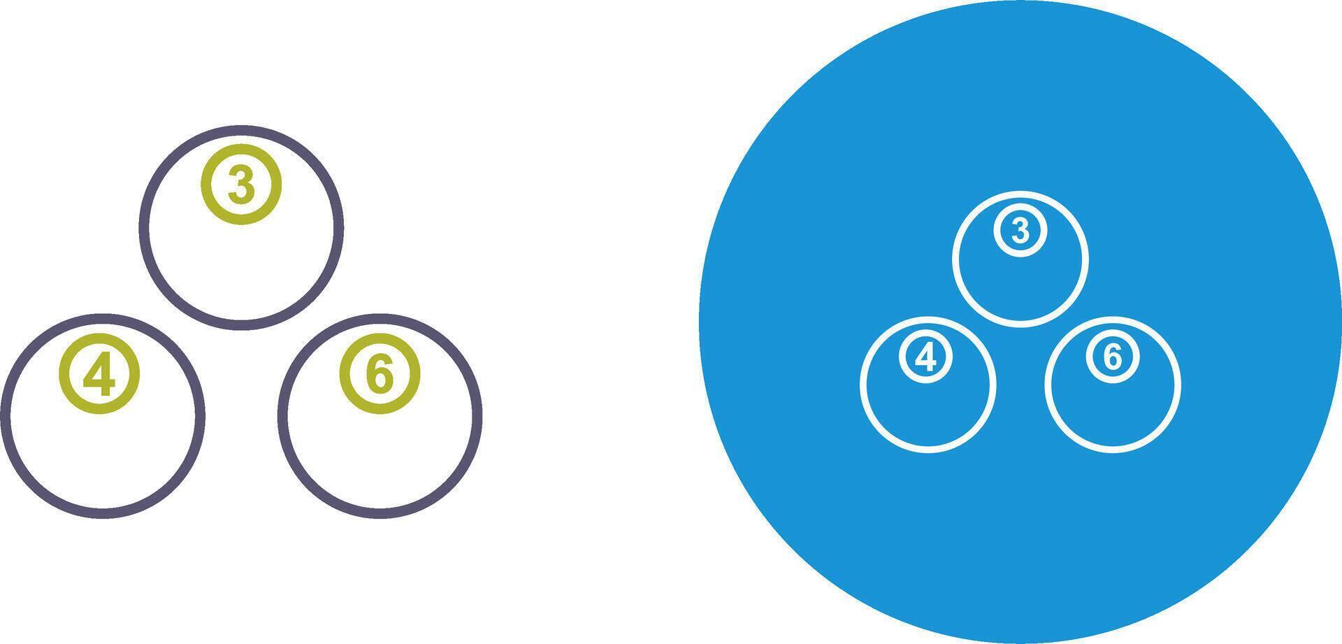 Unique Snooker Balls Icon Design vector