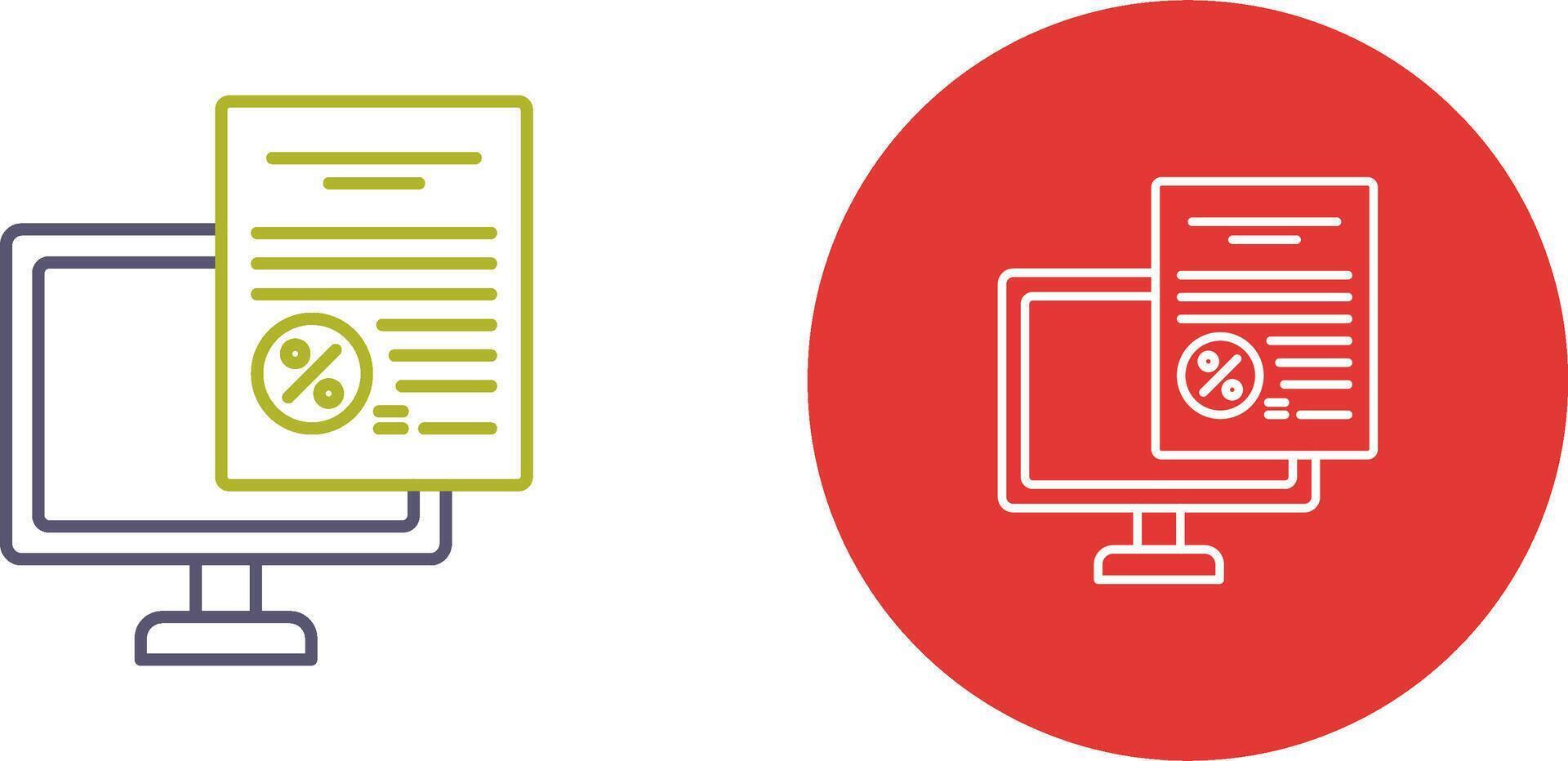 Online Tax Icon Design vector