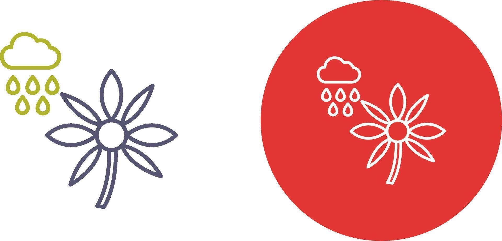Flower with rain Icon Design vector