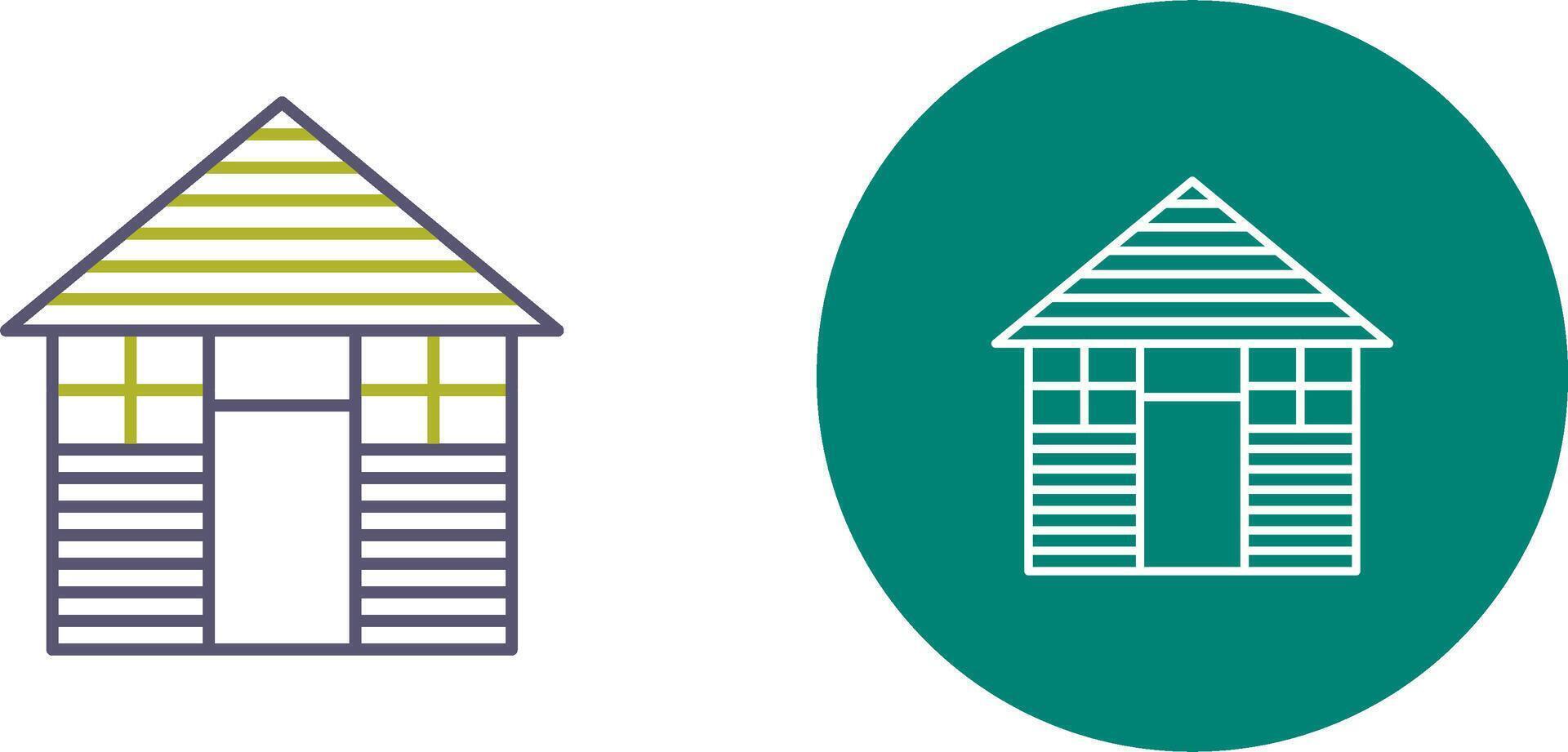 Wood Cabin Icon Design vector