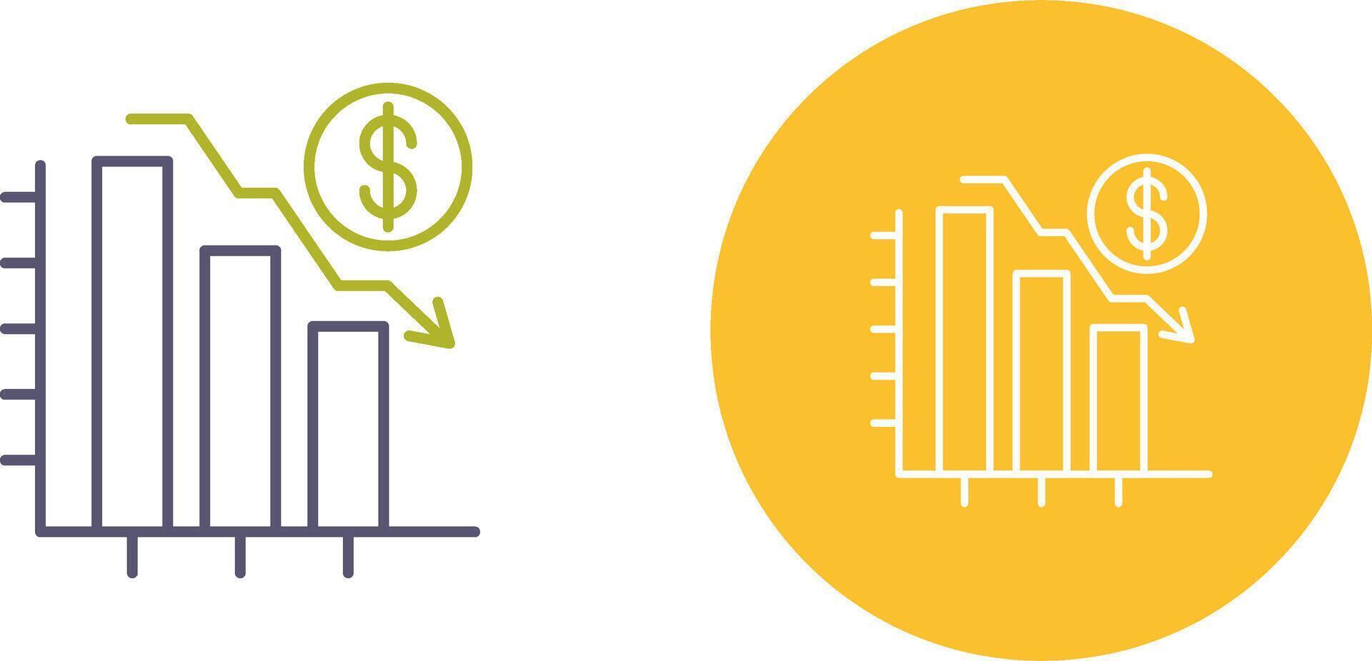 Chart Down Icon Design vector