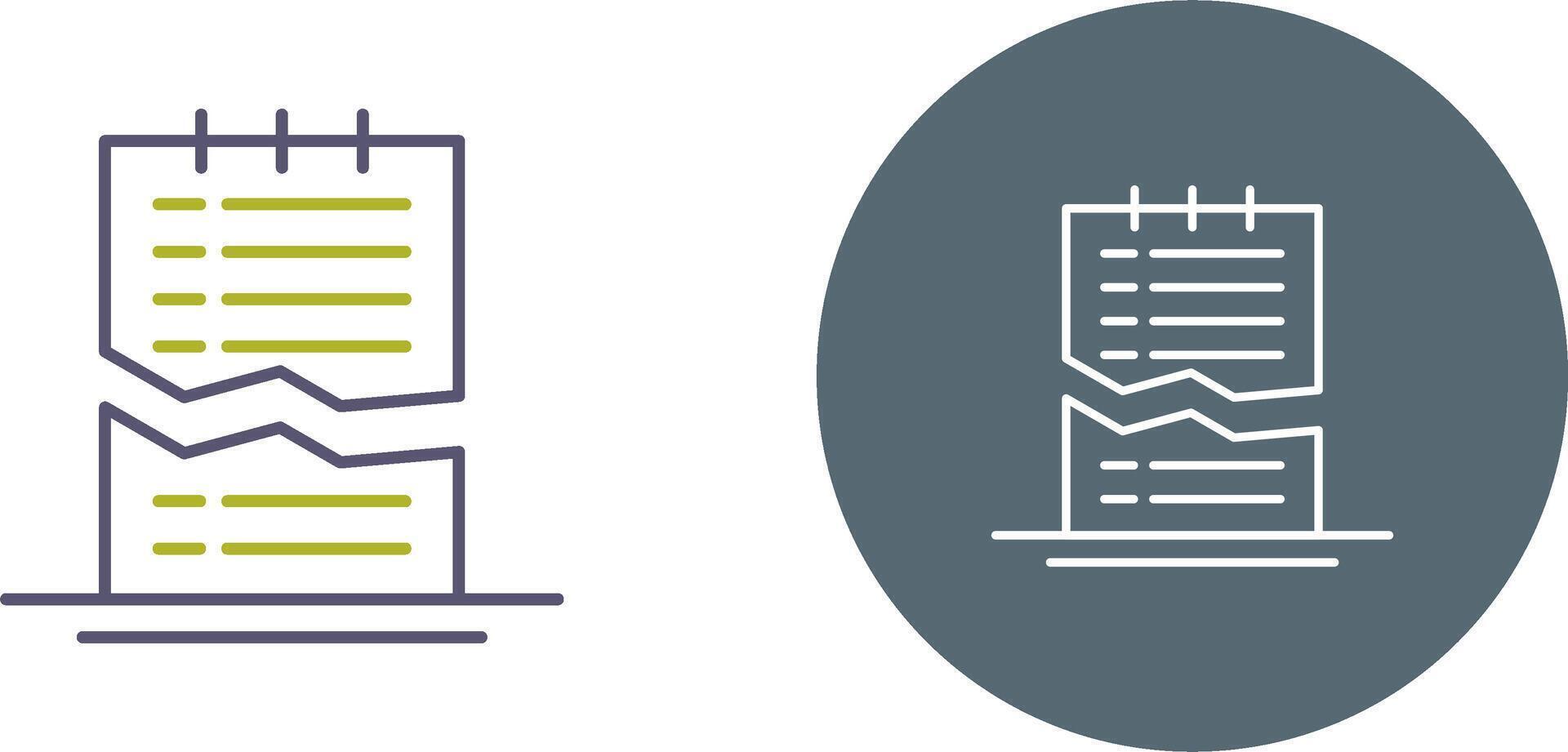 Corrupted List Icon Design vector