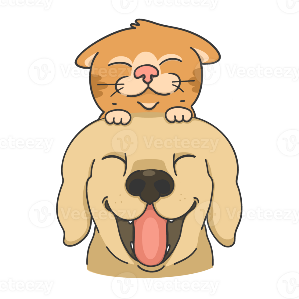 gato y perro ilustración png