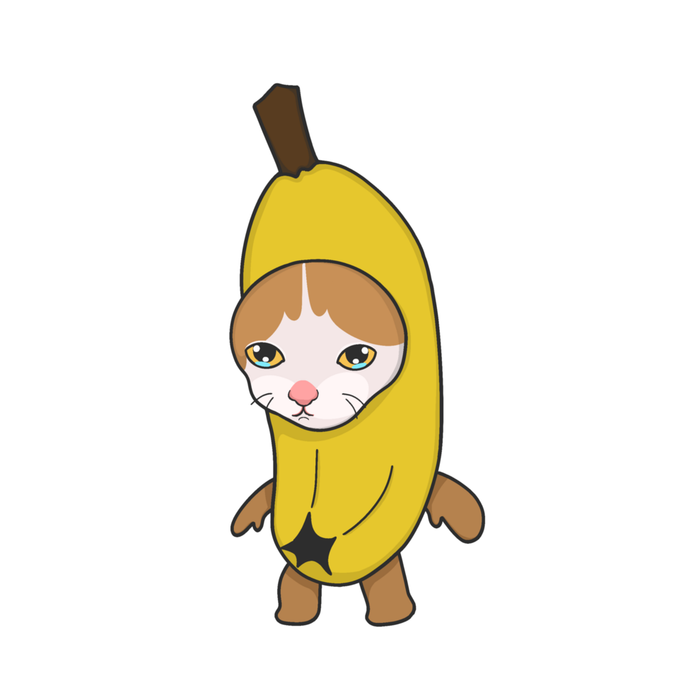 Sad Banana Cat Meme Sticker png