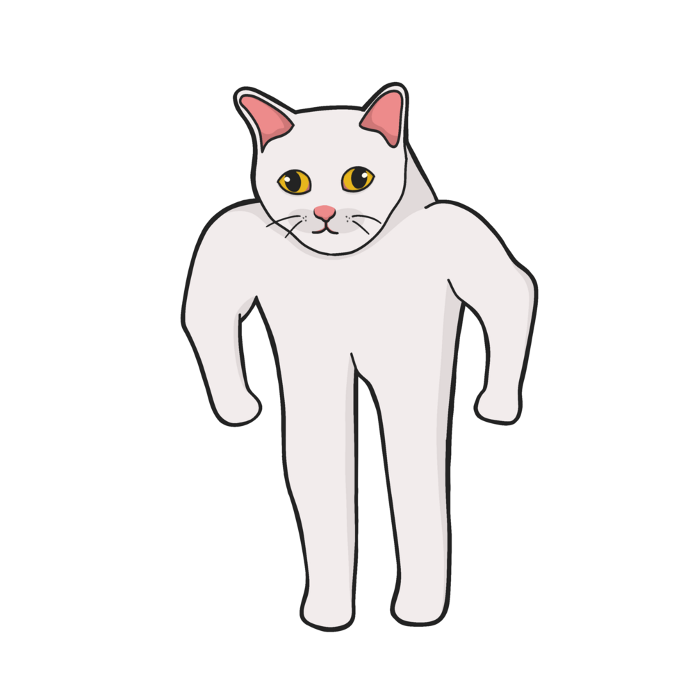 fuerte fuerte gato meme pegatina camiseta ilustración png