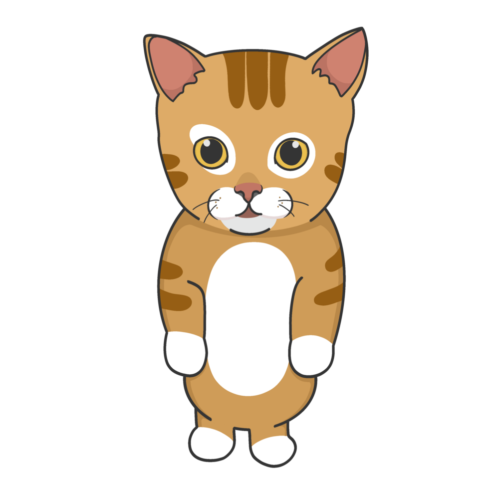 Standing Cat Meme Sticker Tshirt Illustration png
