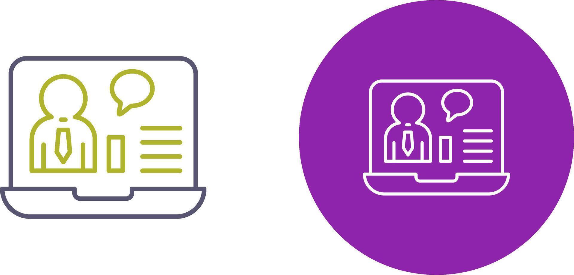 Online Job Interview Icon Design vector
