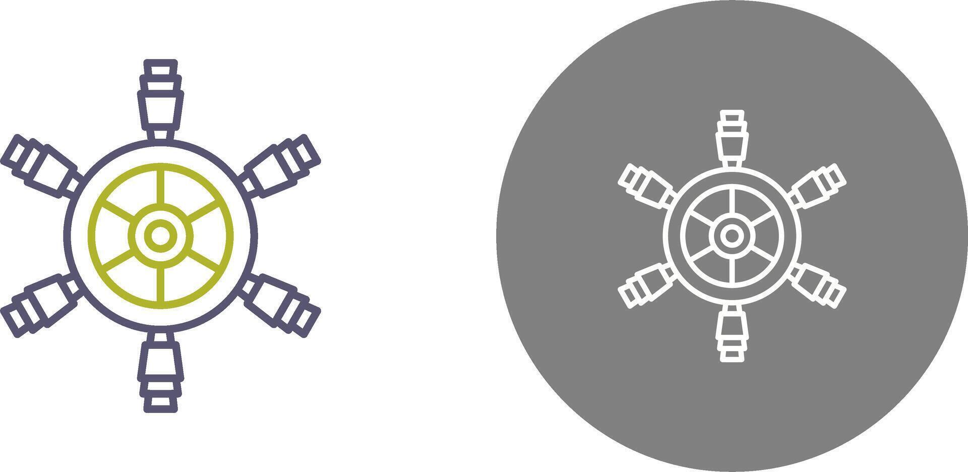 Ship Wheel Icon Design vector