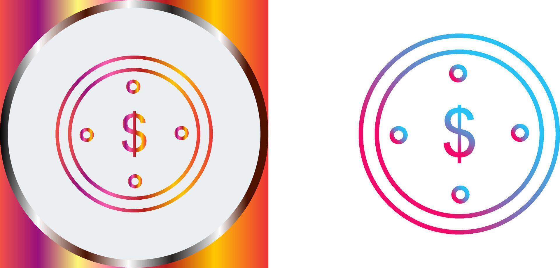 Dollar Coin Icon Design vector