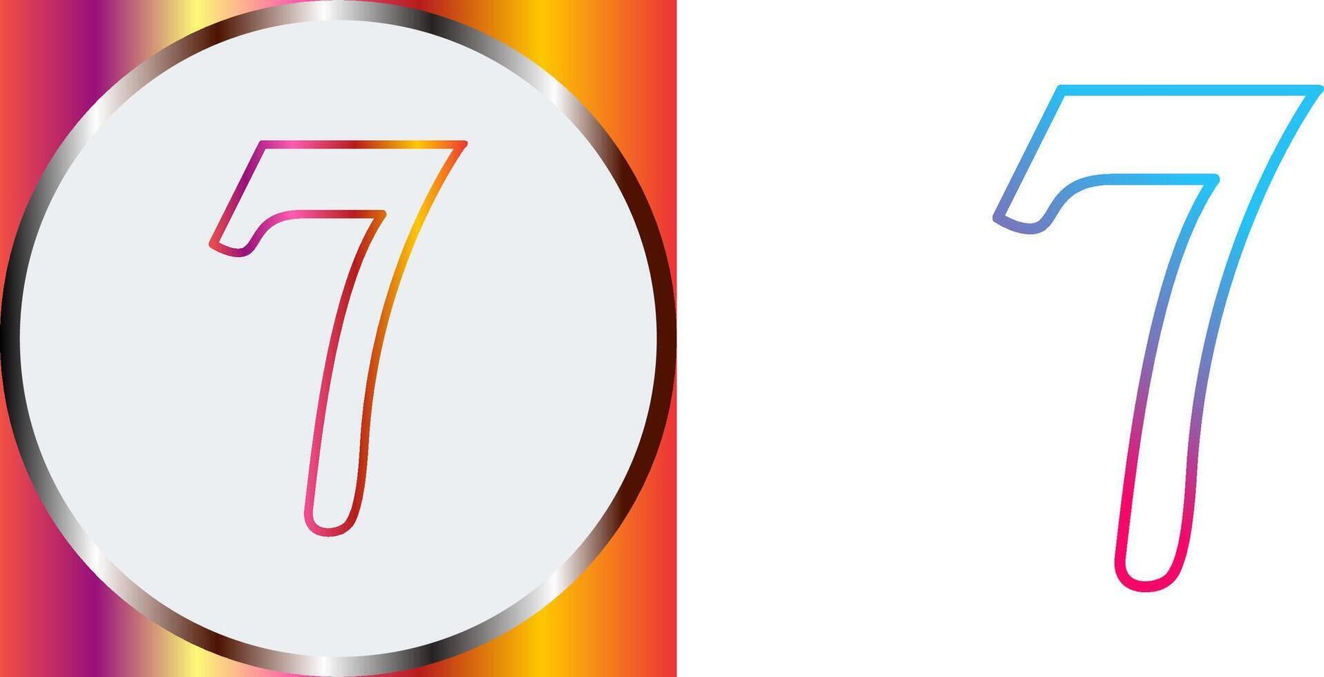 Number Seven Icon Design vector